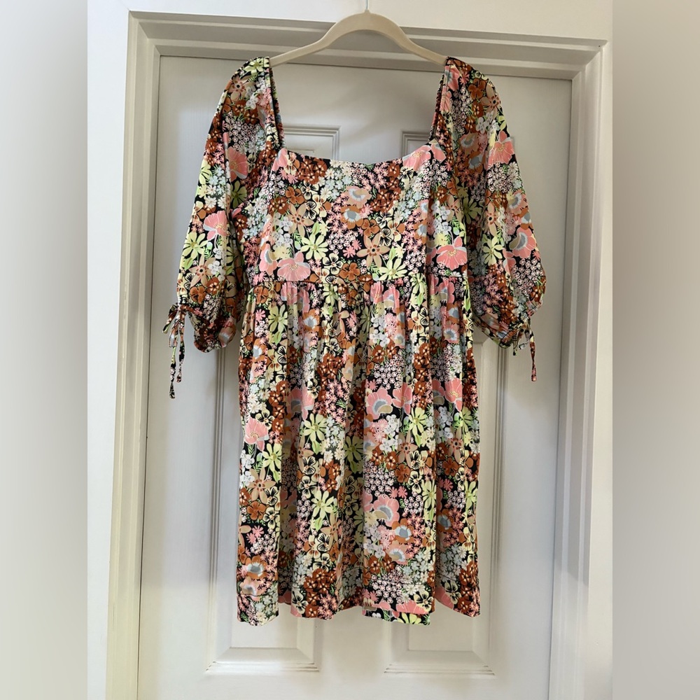 Forever 21 Floral Mini Dress - Pink, Green, Black
